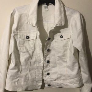 Christopher & banks large white denim jacket